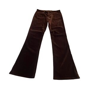 Ralph Lauren Chocolate Brown Velvet Flare Pants Big Pony Size 10 Long Classic